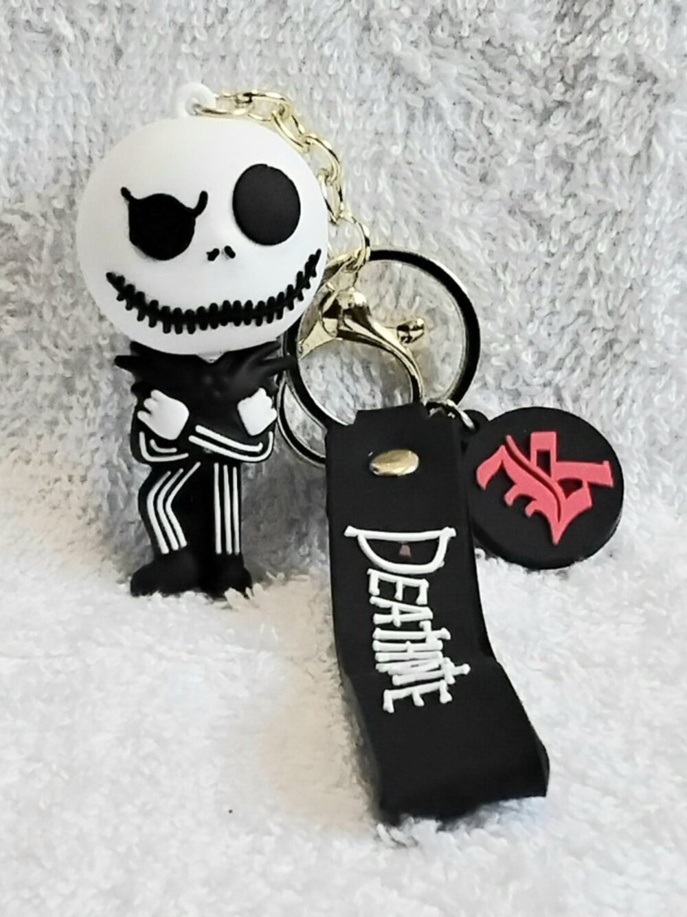 This 2/$20 3D Silicone Jack Skel Keychain made of Very Durable Rubber will Ship